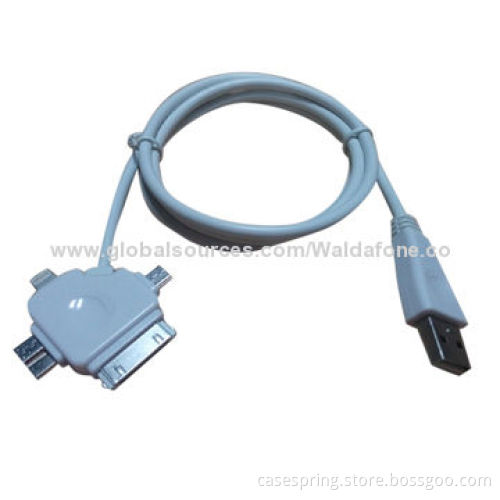 Hot Sale 4-in-1 Data Cable for iPhone 5/4, Samsung Note 3, HTC, OEM/ODM Orders Welcomed